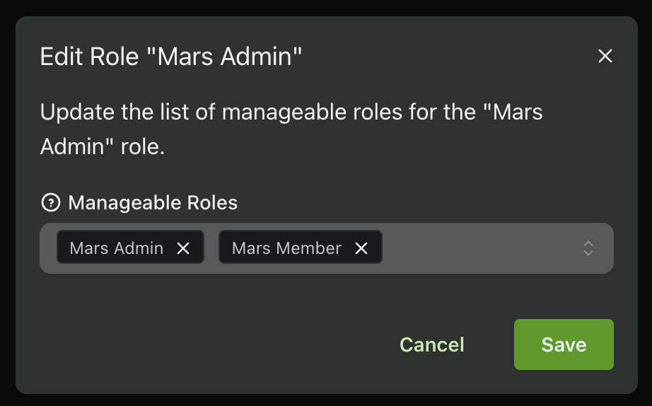 Managing other roles